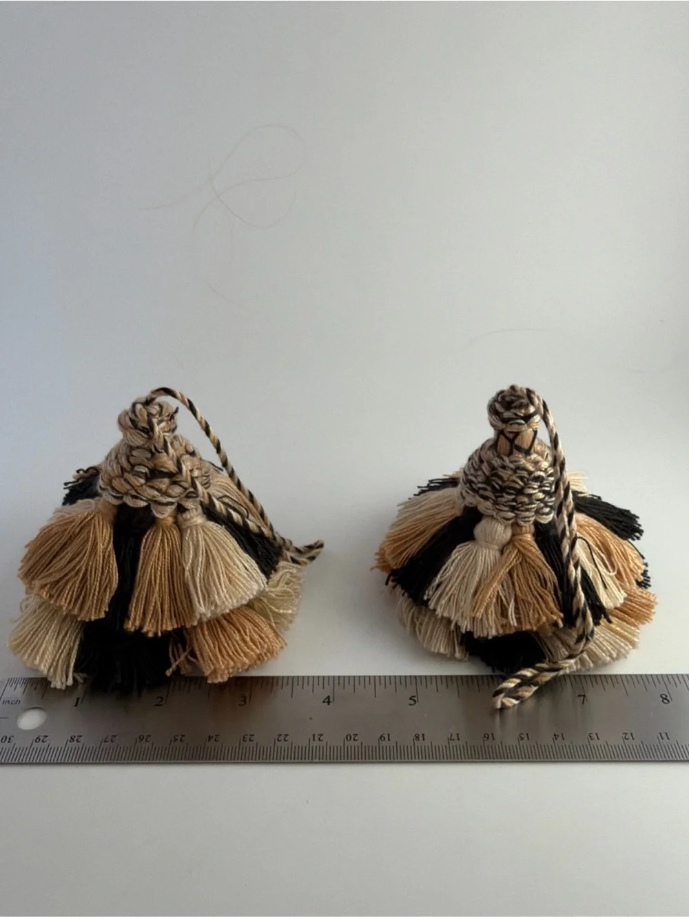 KeyTassel Fringe Vintage Multi Layer 3.5” Set of 2